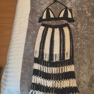 COPY - Black and white crochet ensemble